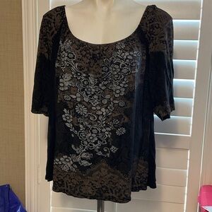 Vanilla Sugar Black and Brown Floral Blouse